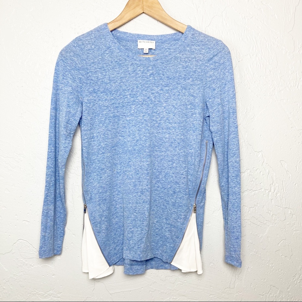 Witchery (Australian) blue long sleeve blouse